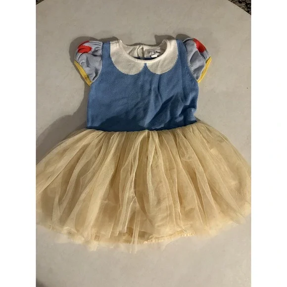 Baby Gap Disney Snow White Sweater Tulle Dress Blue Yellow Toddler 3T - Picture 1 of 4